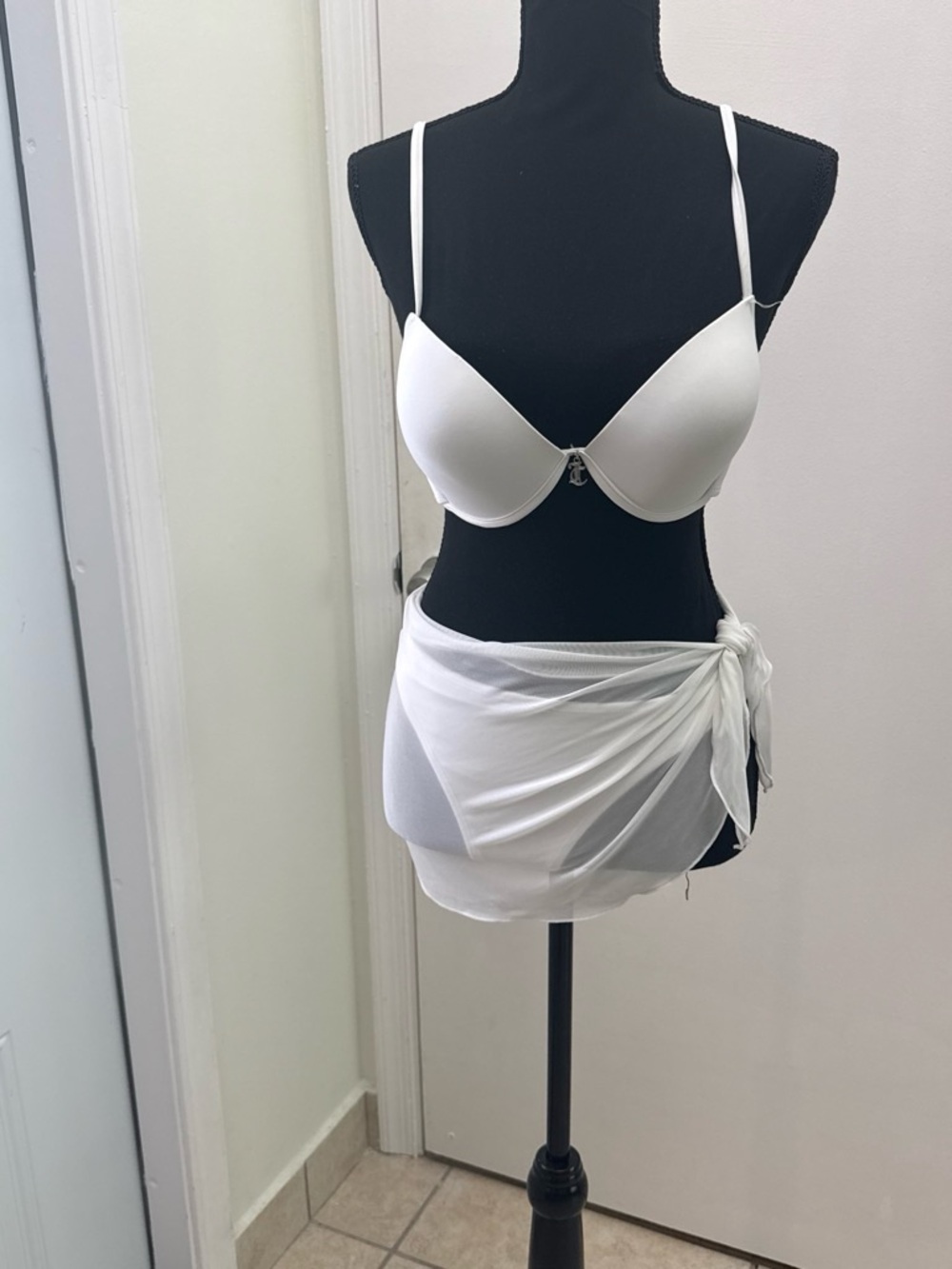 Juicy Couture White Push-Up Bra with Sheer Sarong
